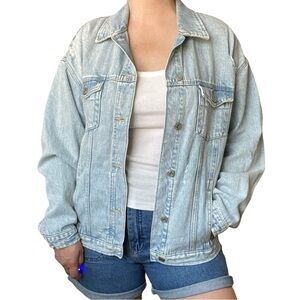 Banana Republic slightly distressed denim jacket, size medium